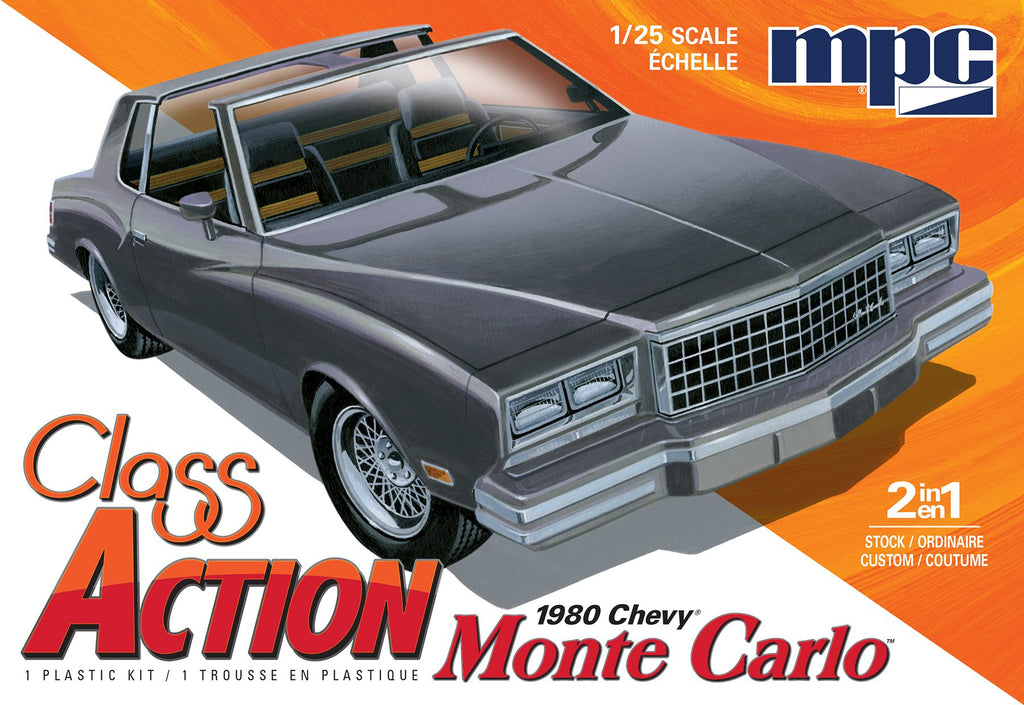 MPC 1/25 1980 Class Action Chevy Monte Carlo w/Chopper Motorcycle & Trailer Kit