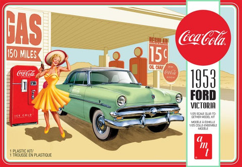 AMT Model Cars 1/25 1953 Ford Victoria Hardtop w/Coca-Cola Machine Kit