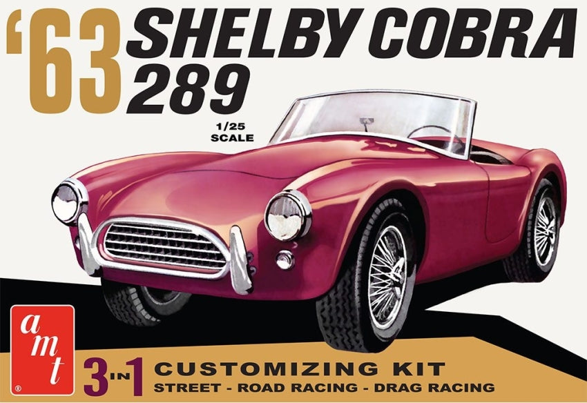 AMT 1/25 1963 Shelby Cobra 289 Customizing Car (3 in 1) Kit
