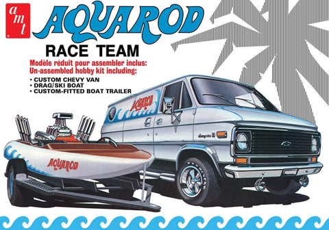 AMT 1/25 Aqua Rod Race Team 1975 Chevy Van, Race Boat & Trailer Kit