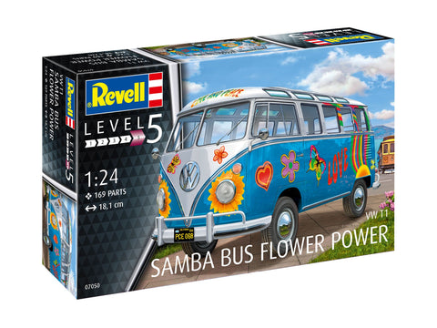 Revell Germany Model Cars 1/24 VW T1 Samba Flower Power Bus Kit