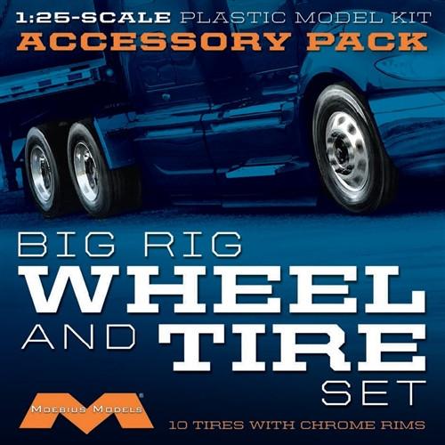 Moebius Model Cars 1/25 Big Rig Wheel & Tire Set (10/pk)