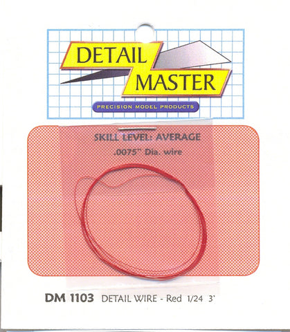 Detail Master 1/24-1/25 2ft. Detail Wire Red (.0075" Dia.)