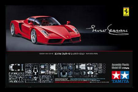 Tamiya 1/24 Enzo Ferrari Car w/Carbon Pattern Decals Kit (Molded in Red)