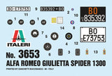 Italeri 1/24 Alfa Romeo Giulietta Spider 1300 Car Kit
