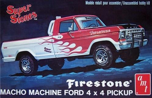 AMT Model Cars 1/25 1978 Ford 4x4 Firestone Super Stones Pickup Truck Kit