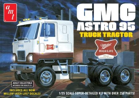 AMT Model Cars 1/25 Miller Beer GMC Astro 95 Semi Tractor Cab Kit