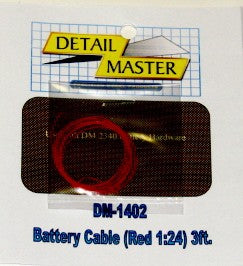 Detail Master 1/24-1/25 3ft. Battery Cable Red