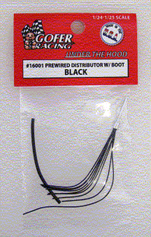 Gofer Racing 1/24-1/25 Black Prewired Distributor w/Aluminum Plug Boot Material