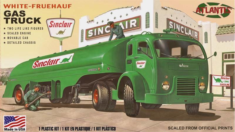 Atlantis 1/48 Sinclair White Gas Truck w/2 Figures Kit (Formerly Revell)
