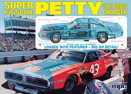 MPC 1/16 1973 Dodge Charger Richard Petty Race Car Kit