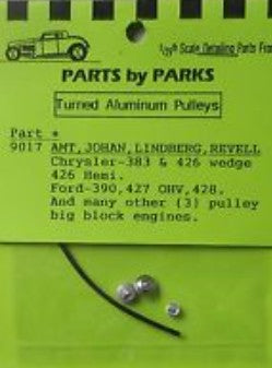 Parts By Parks 1/24-1/25 Pulley Set Chrysler & Ford Long Block (Spun Aluminum) (3)