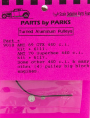 Parts By Parks 1/24-1/25 Pulley Set Chrysler & Ford Big Block (Spun Aluminum) (4)