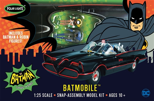Polsr Lights 1/25 Classic 1966 Batmobile w/Batman & Robin Figures (Snap Kit)