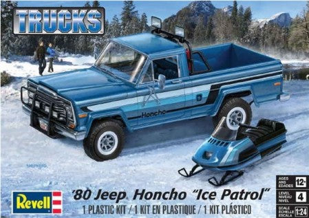 Revell-Monogram Cars 1/25 1980 Ice Patrol Honcho Jeep w/Snowmobile Kit