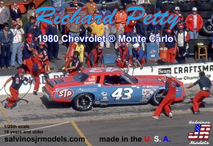 Salvinos Jr. 1/25 Richard Petty #43 1980 Chevrolet Monte Carlo NASCAR Race Car