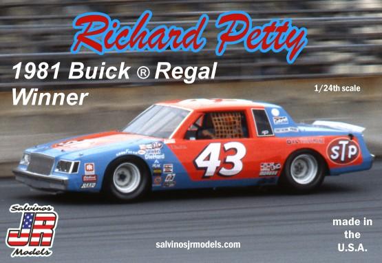 Salvinos Jr. 1/24 Richard Petty #43 Buick Regal 1981 Daytona 500 Winner Race Car Kit
